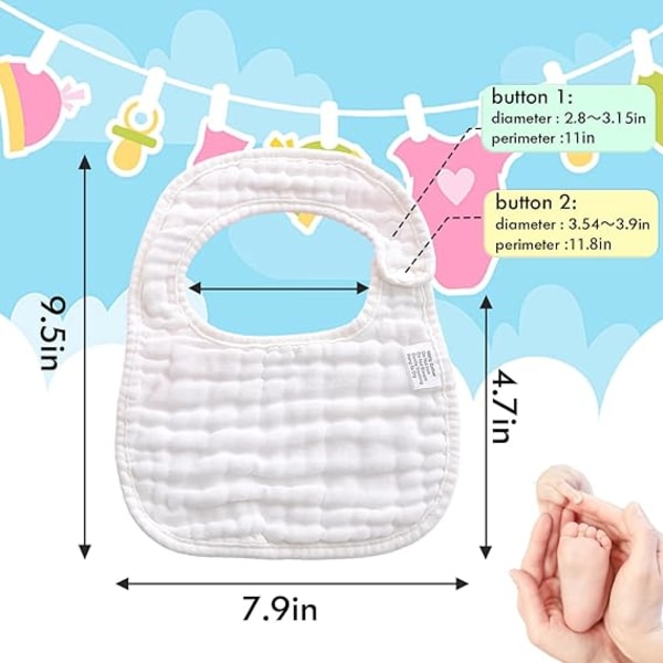 Bibs unisex-Baby Drool Bibs Lap-shoulder Drool Cloths Justerbar