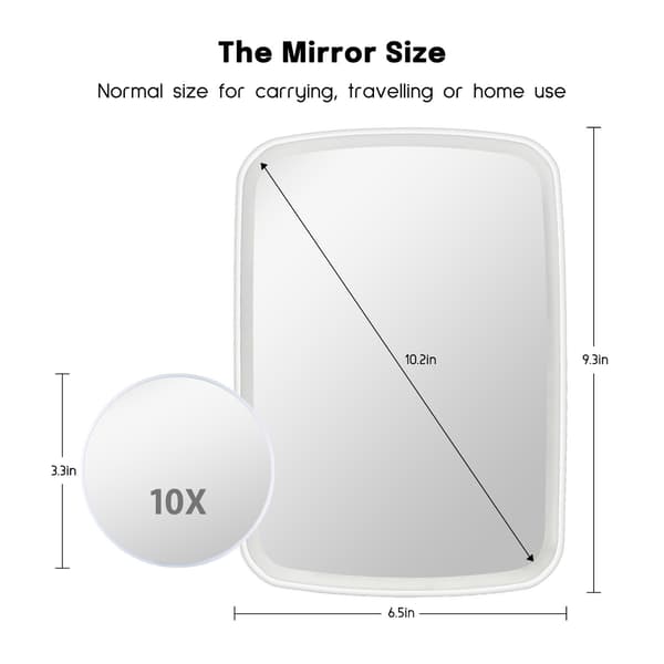 10x Lighted Magnifying Mirror, Rechargeable with 3 LED Light Sett