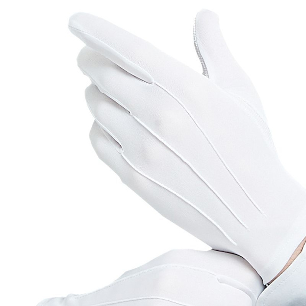 1 par vita handskar i nylon