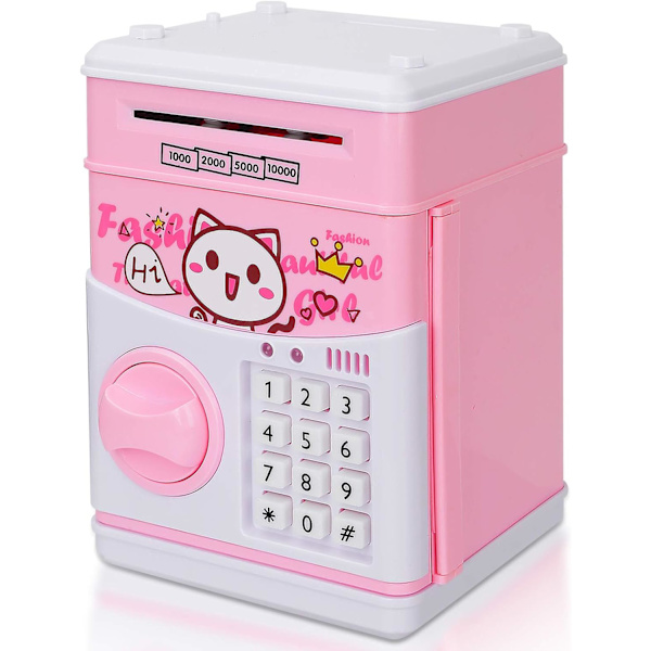 Automatisk elektronisk børnekasserer - Med adgangskode - Pink