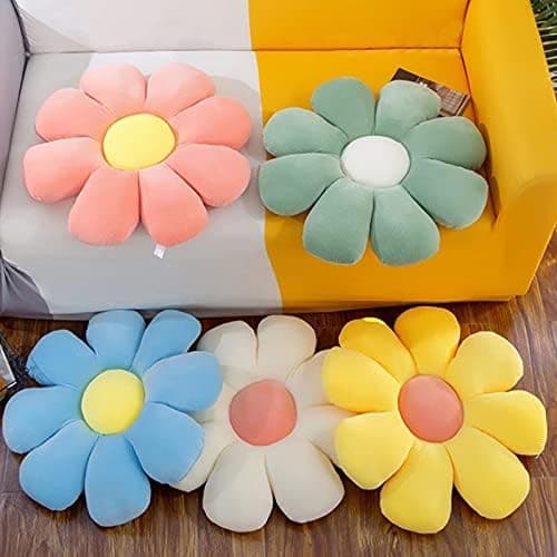 40cm Grøn Blomster Gulvpute - Siddepude, Sød Værelsesindretning til