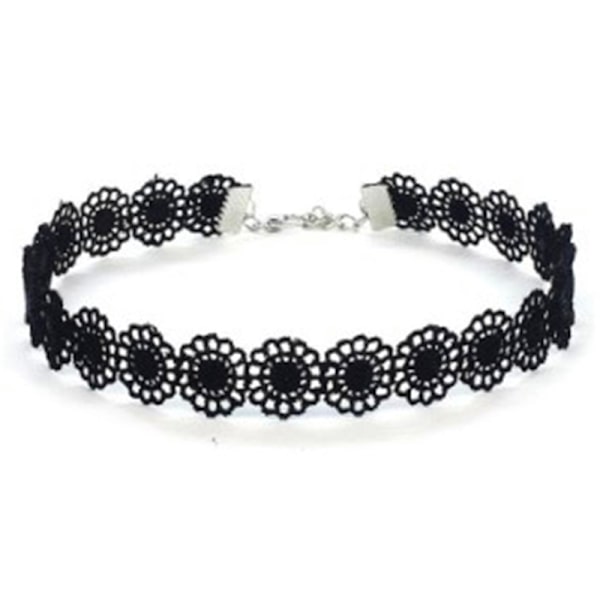 Choker Set, 6 st Choker Halsband Svart Sammet Choker Set Klassisk Gotisk Tatuering Spets Chokers