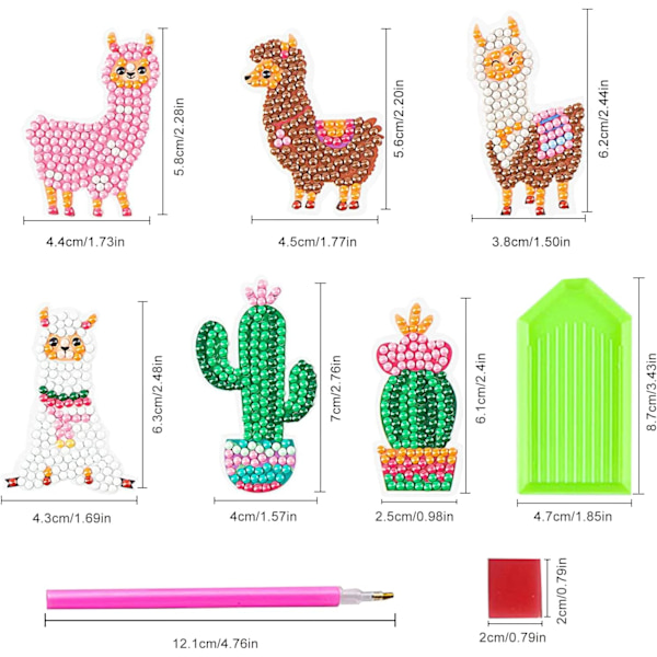21 kappaletta 5D DIY-timanttimaalaussarjoja lapsille, Alpakka-kaktus Di
