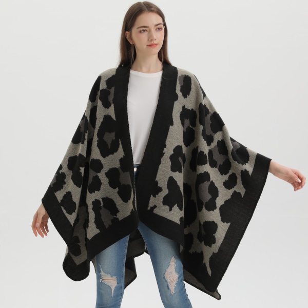 Blå leopard print street sjal ny hundrede sjal tyk varm hund