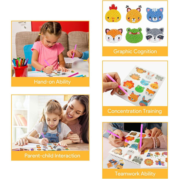 Diamond Painting Kit för barn, 33 delar DIY Diamond Painting Ani