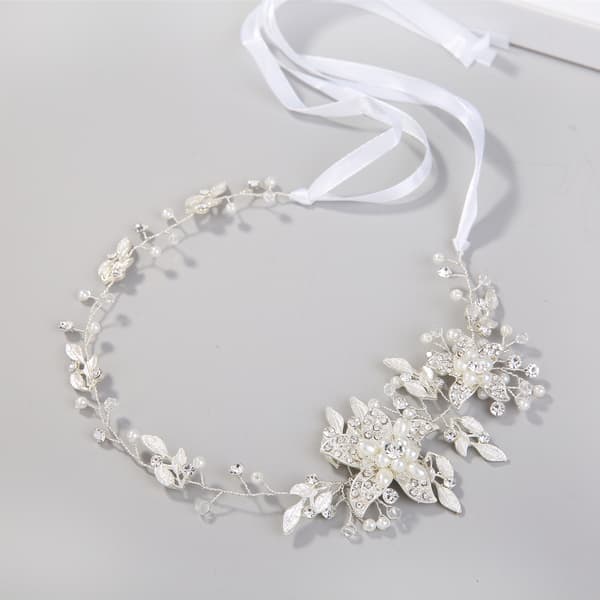 2 stk. Blad Brud Bryllup Hårkam Rhinestone Perle Brud Hår Pi