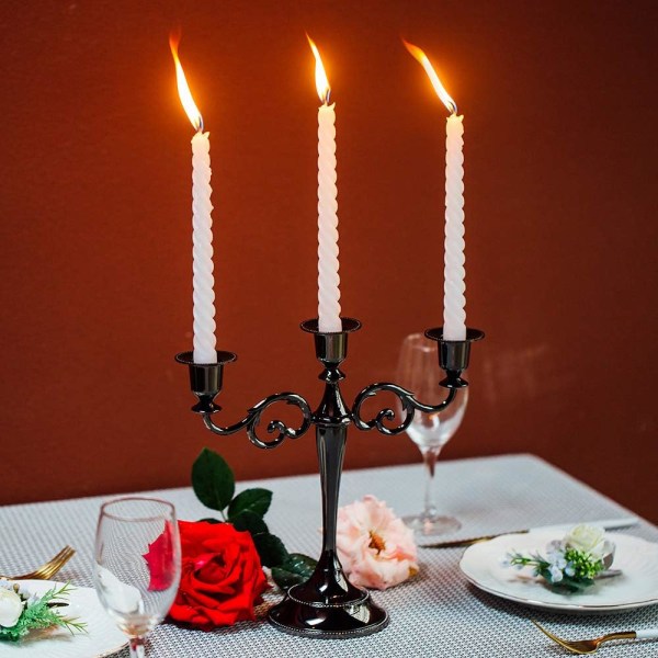 3 ljushållare för bröllop, zinklegeringsljus, matbord, ca