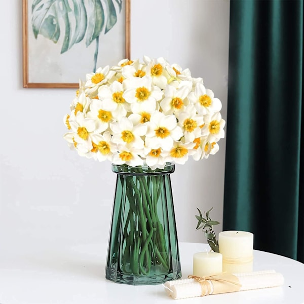 3 st konstgjorda påskliljor, siden falska narcissus blomma bukett