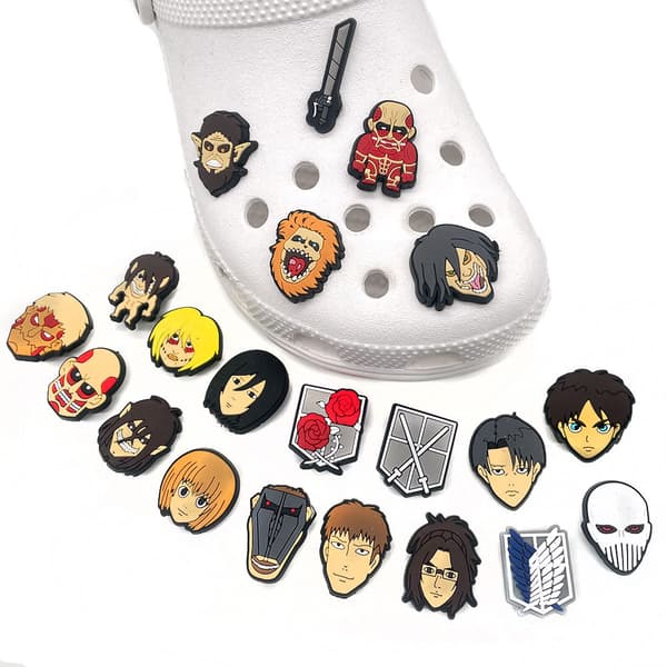 Cartoon Crocs Sko Attack on Titan 21 Blomstersko Spænde PVC Sof