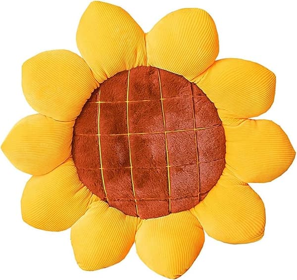 Solrosformad kudde, gul solroskudde, flickor R