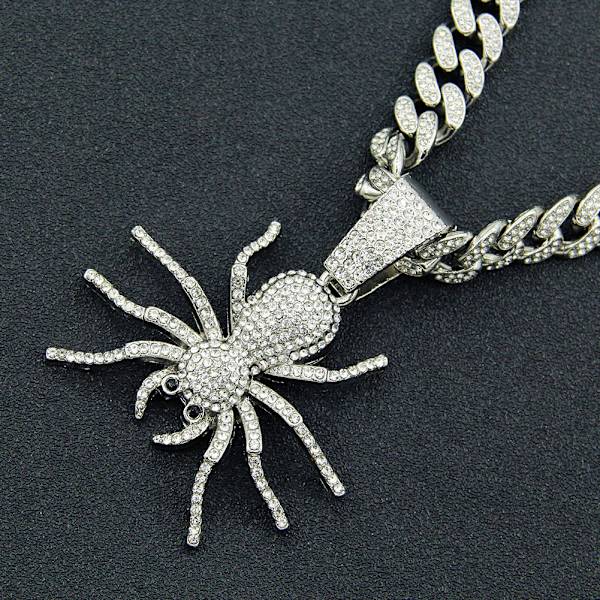 Hopea 1 Hip Hop Iced Out Spider -riipus kaulakoru Micropave-tekniikalla