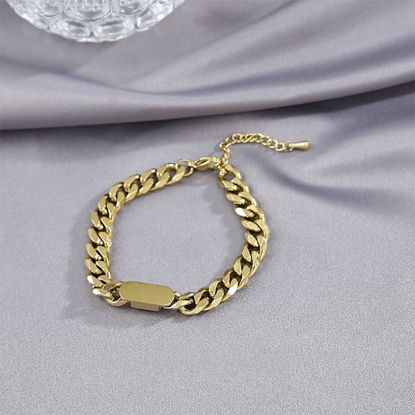Guldkedja Titanstål Halsband Kvinnor Trendigt Nät Rött Enkelt Ac