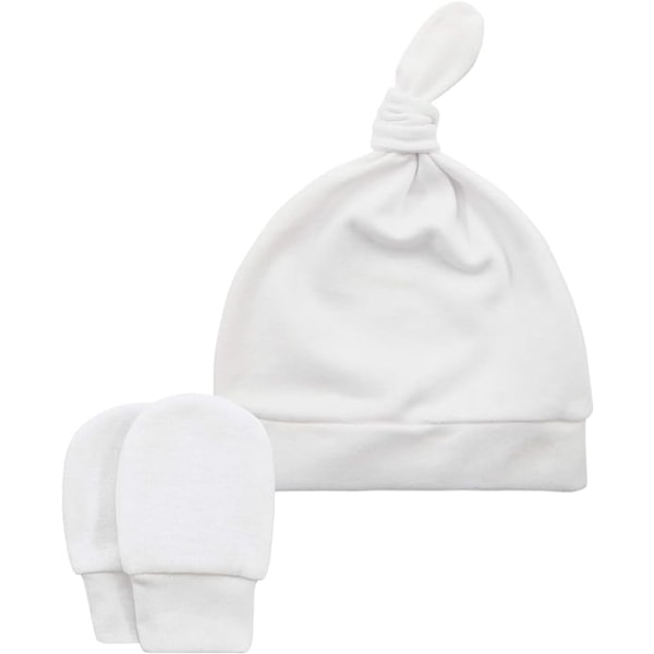 Baby Boy Hatt och vante Set Knot Baby Beanie för pojkar Newborn Hat