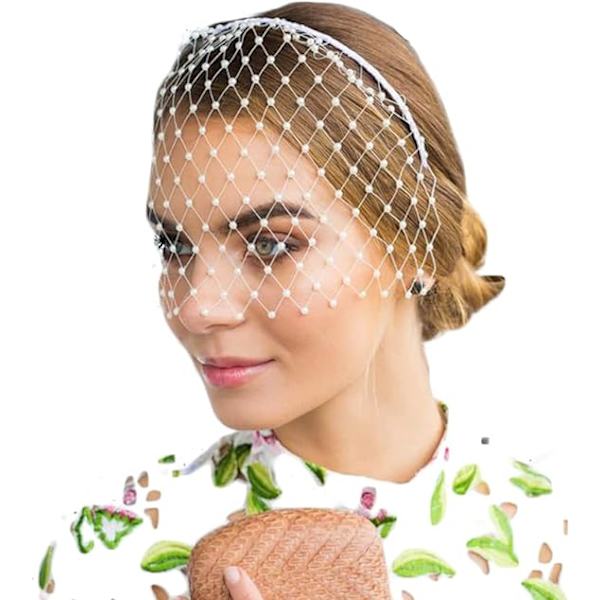 Fuglebur Slør til Brude Bryllup Hovedbånd Netting Bachelorette Pa