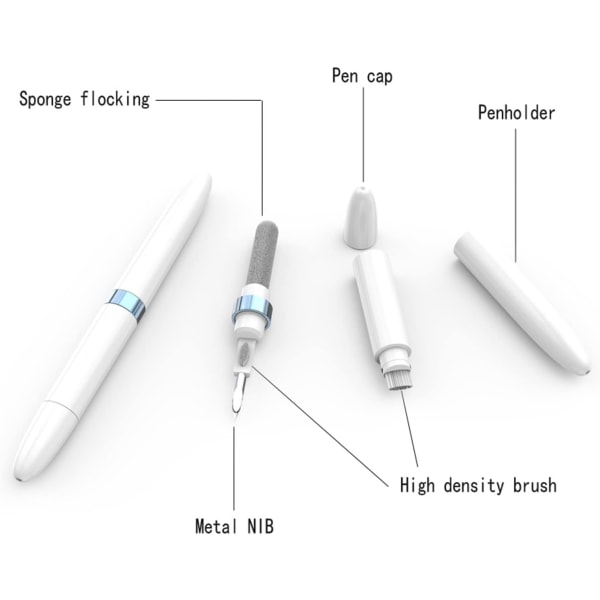 Ørepropp-rengjøringspenn 4 i 1 Multifunksjonell Airpod-rensesett Sof