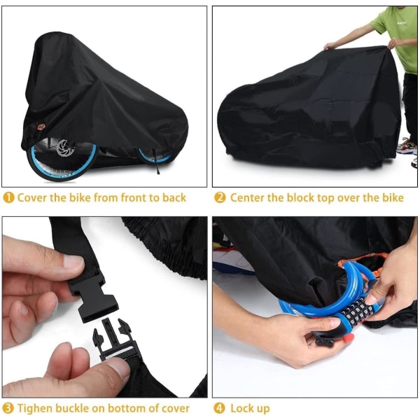 (svart) Utomhus Cykelskydd 200 x 110 x 70 CM Cykelgarage wi