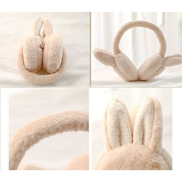 Cute Rabbit Earmuffs for Girls Boys Plush Earmuffs Soft Warm Fur