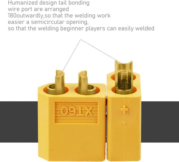 10 stk. XT60 batterikontakter til RC-batteri legetøjsbil 5 stk. m