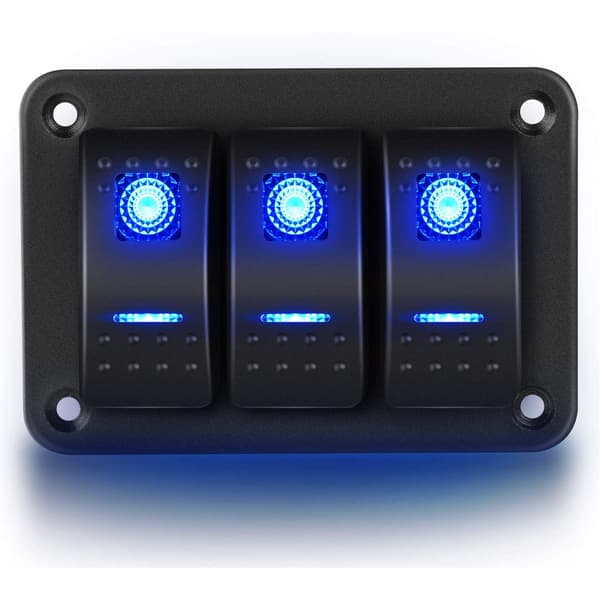 3-vägs vippströmbrytarpanel, 12V/24V vippströmbrytarpanel med dubbla