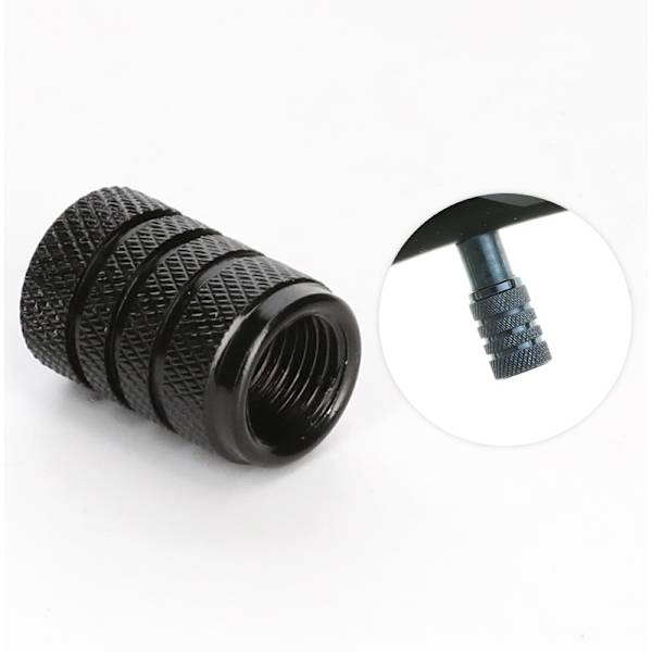 16 st aluminium däckventilhattar bils hjul dammskydd (svart och