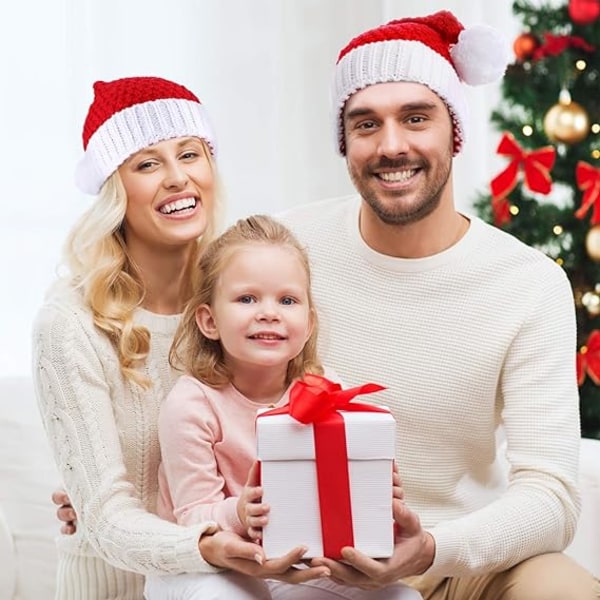 3 Pieces Red White Knitted Santa Hat Santa Hat Christmas Knitted