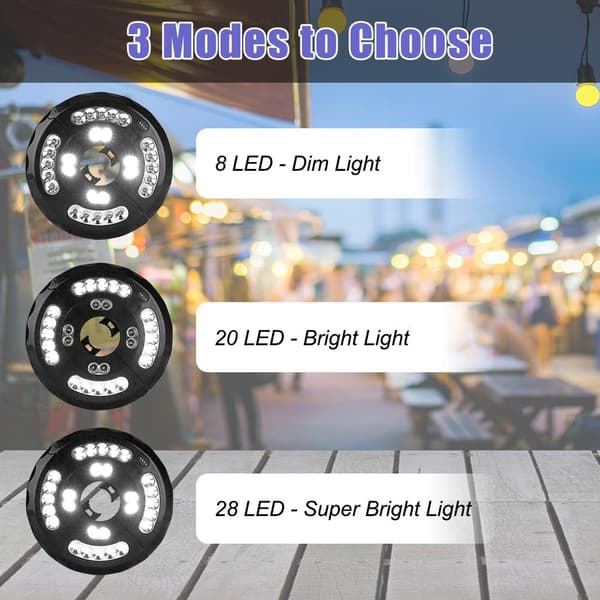 Oppladbare paraplylys, Linkax 28 LED parasolly, utendørs
