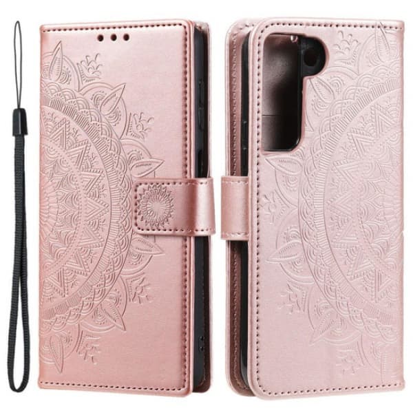 Samsung S22 Mandala Pung Etui - Rosenguld Rosenguld
