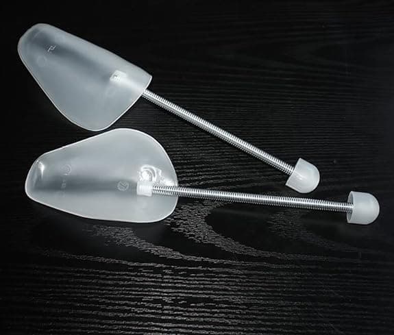 2 par professionella skoexpanderare i klar plast, längdjusterbar