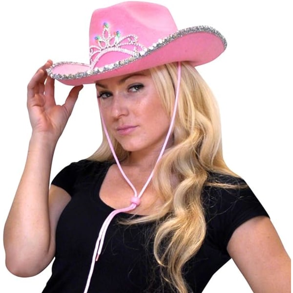 Light Up Country Western Pink Cowgirl Hat