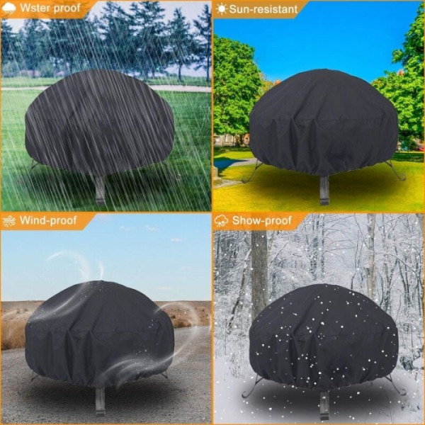 80 x 65 cm skyddande överdrag för rund eldstad, dragsko för wa