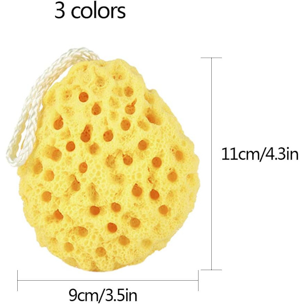 Kroppsvaskesvampsett med 3 myke naturlige fiber Honeycomb Texture Ex