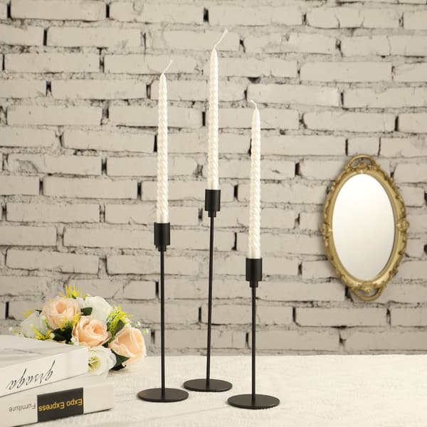 3 stk lysestaker i jern, koniske lysestaker S