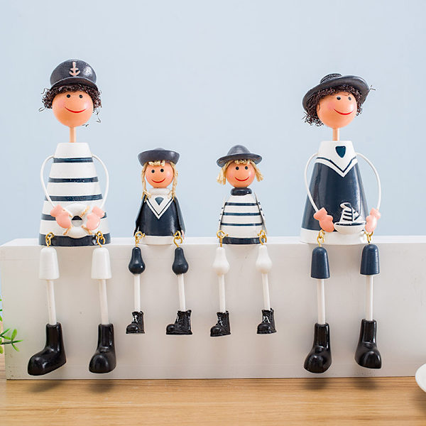 Marine Sailor Figurines Vardagsrum Medelhavet Familj krigsskepp