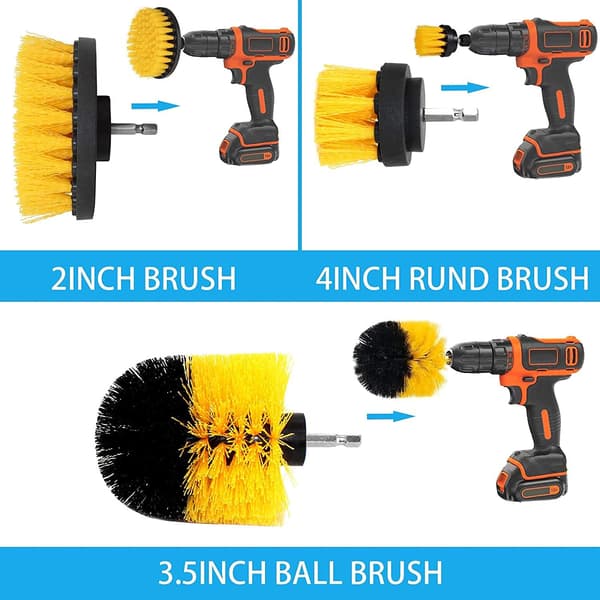 4 stk. Drill Cleaning Brush, Brush for Drill Car Tile Carpet Ba