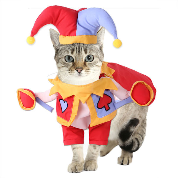 Pet Halloween Kostyme Klovn Joker Kostymer for Hund Katter, Morsom Nei