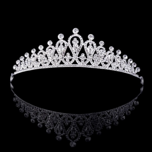 Krystal brudehårskrone tiara