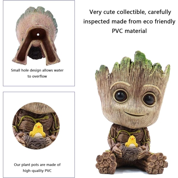 Groot Blomkruka, Succulent Actionfigur, Baby Groot Fågelbo