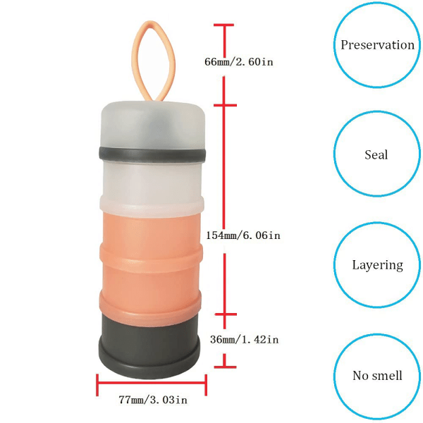 Baby Mælkepulver Formel Dispenser, Non-Spill Bærbar og Stacka