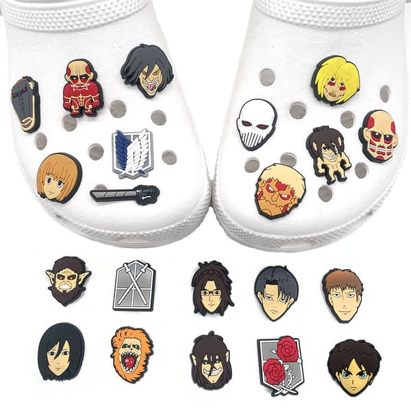 Cartoon Crocs Sko Attack on Titan 21 Blomstersko Spænde PVC Sof