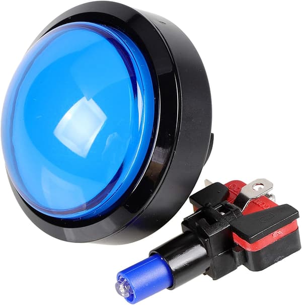 5x Nye 60mm Kuppelformede LED-oplyste trykknapper til Arcade S