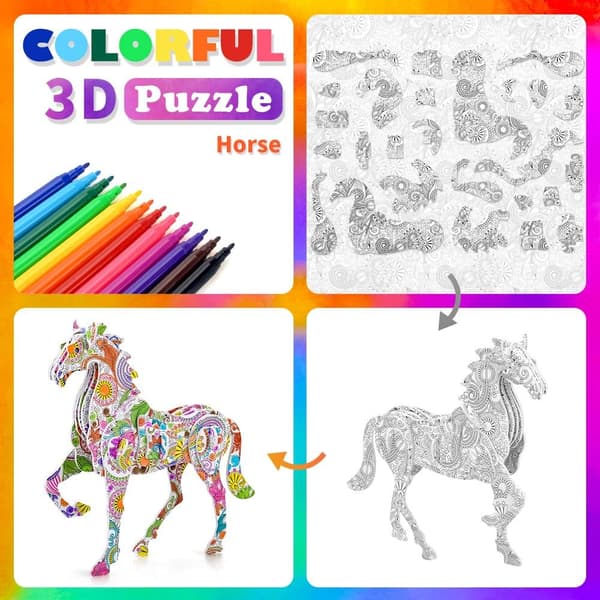 3D-puslespill DIY håndverkssett for barn, jenter og gutter 6-12 år - Beste G