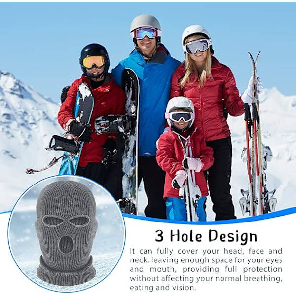 Strikkede ansigtsbalaclava 3 huller ansigtsbalaclava fuld ansigtsbalaclava
