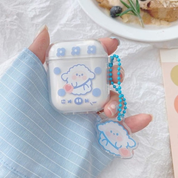 Yhteensopiva AirPods-kotelon kanssa, jossa söpöjä, kirkkaita tyttöjen sarjakuvaeläimiä