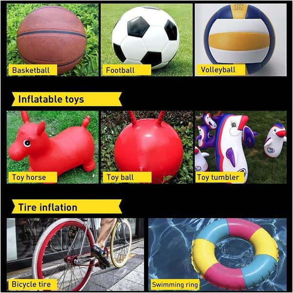 2-nåls bollpump, mini manuell luftpump, bärbar tvåvägs inflat