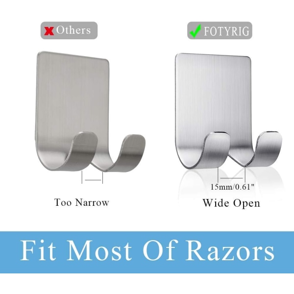 Razor Holder Klæbende Krog Dobbelt Vandtæt Metal Krog Razor Hol