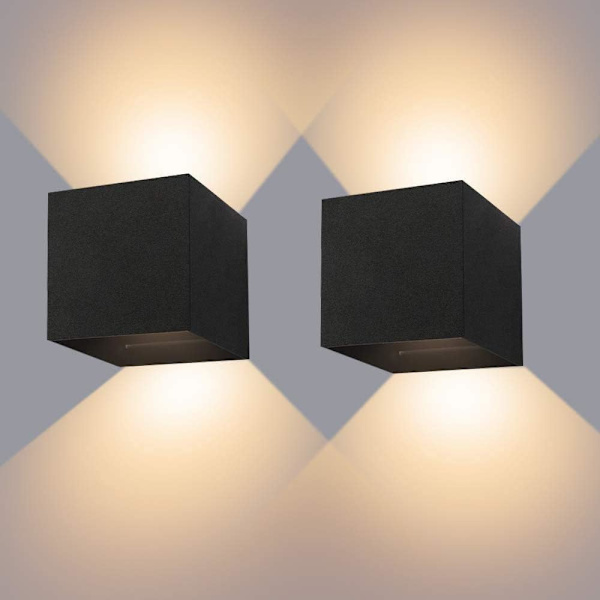2 kpl 12W sisä-/ulkoseinävalaisin IP65 vedenpitävä LED-seinävalaisin