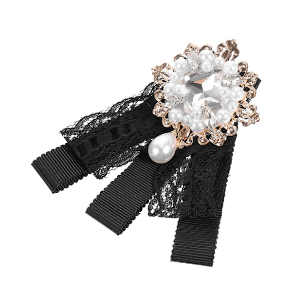 Skjorte Sløyfe Krage Blonder Elegant Håndlaget Sløyfe Slips Dress C