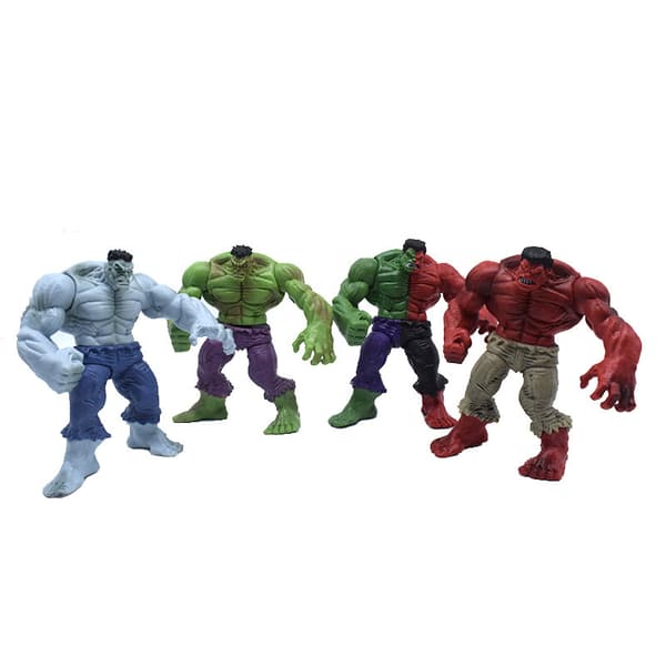 4 stk Actionfigurleker, 11,5 cm Hulk-figur, inkludert eksplosjon A