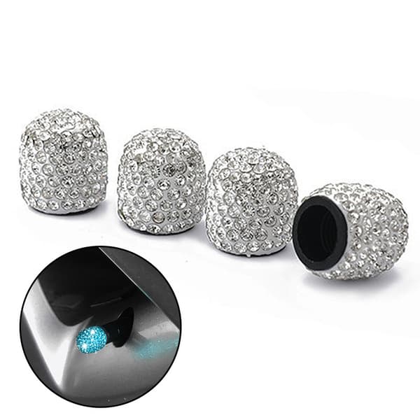 Ventilhetter, Auto Crystal Dekkventil Støvhetter Diamant Rhinestone