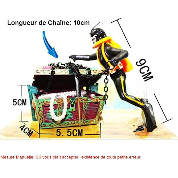 Skattejæger Ornament Akvariefisk Actionfigur Dykker Scuba